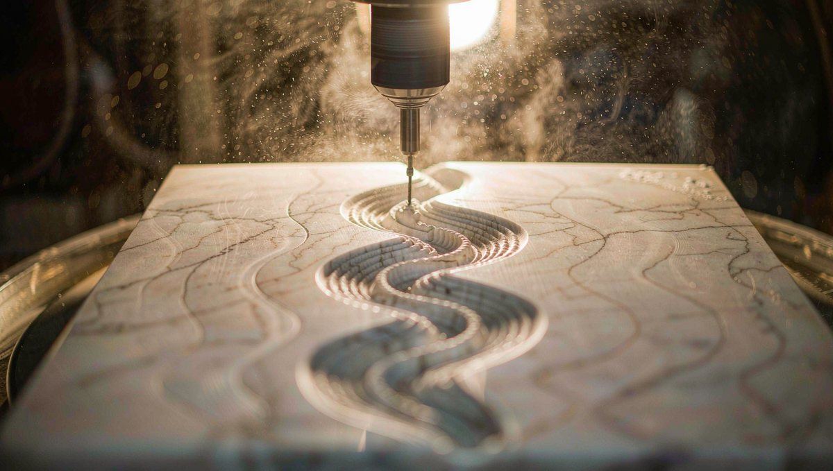 五軸 CNC 精雕大理石實景