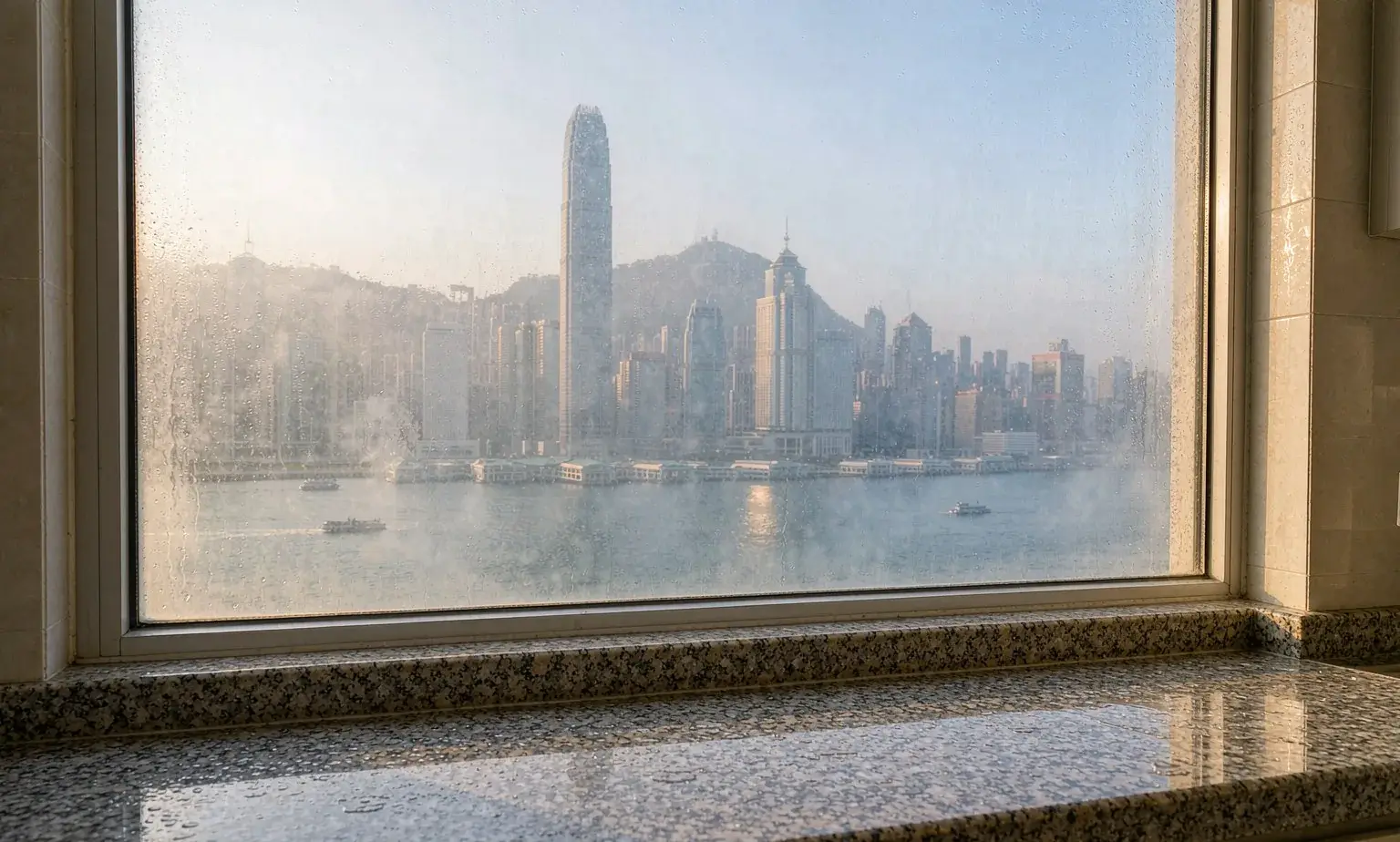 香港住宅廚房窗台石實景