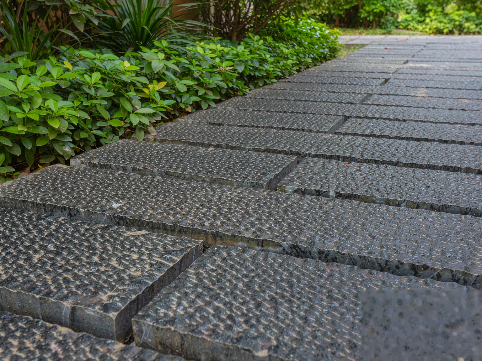 G654 sesame black granite landscape paving