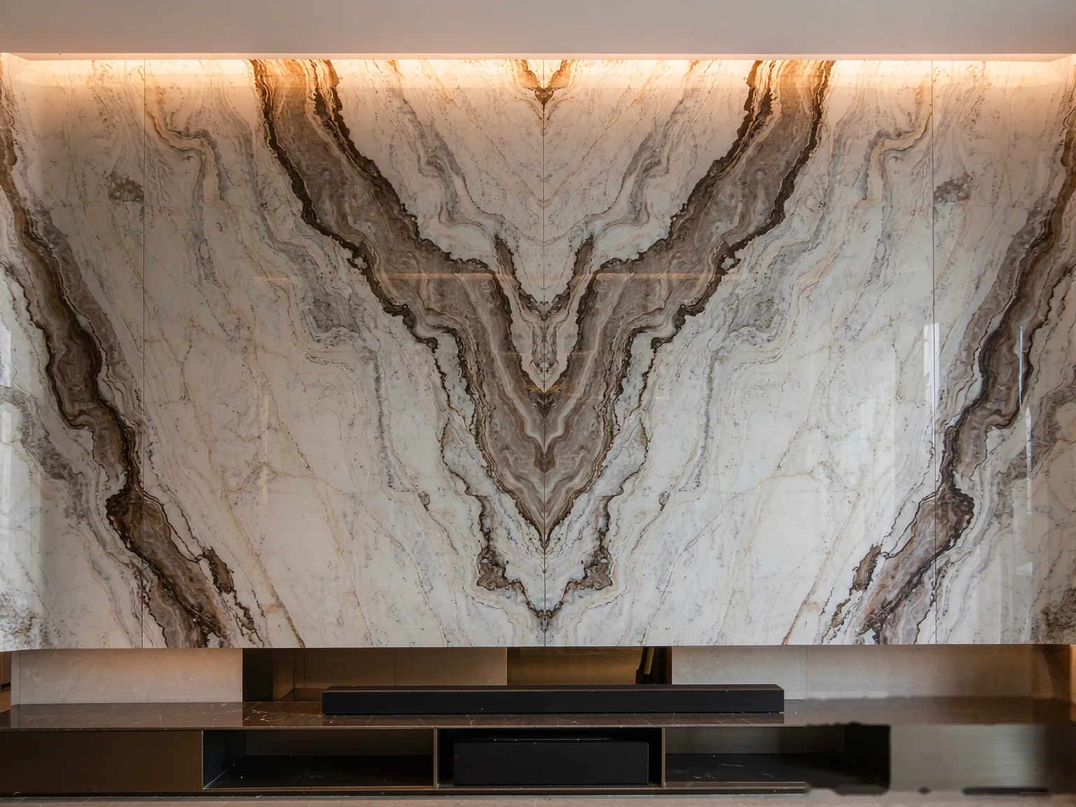 Marble TV Feature Wall Design: Bookmatch, Lighting, Dry-Hang & Pitfalls