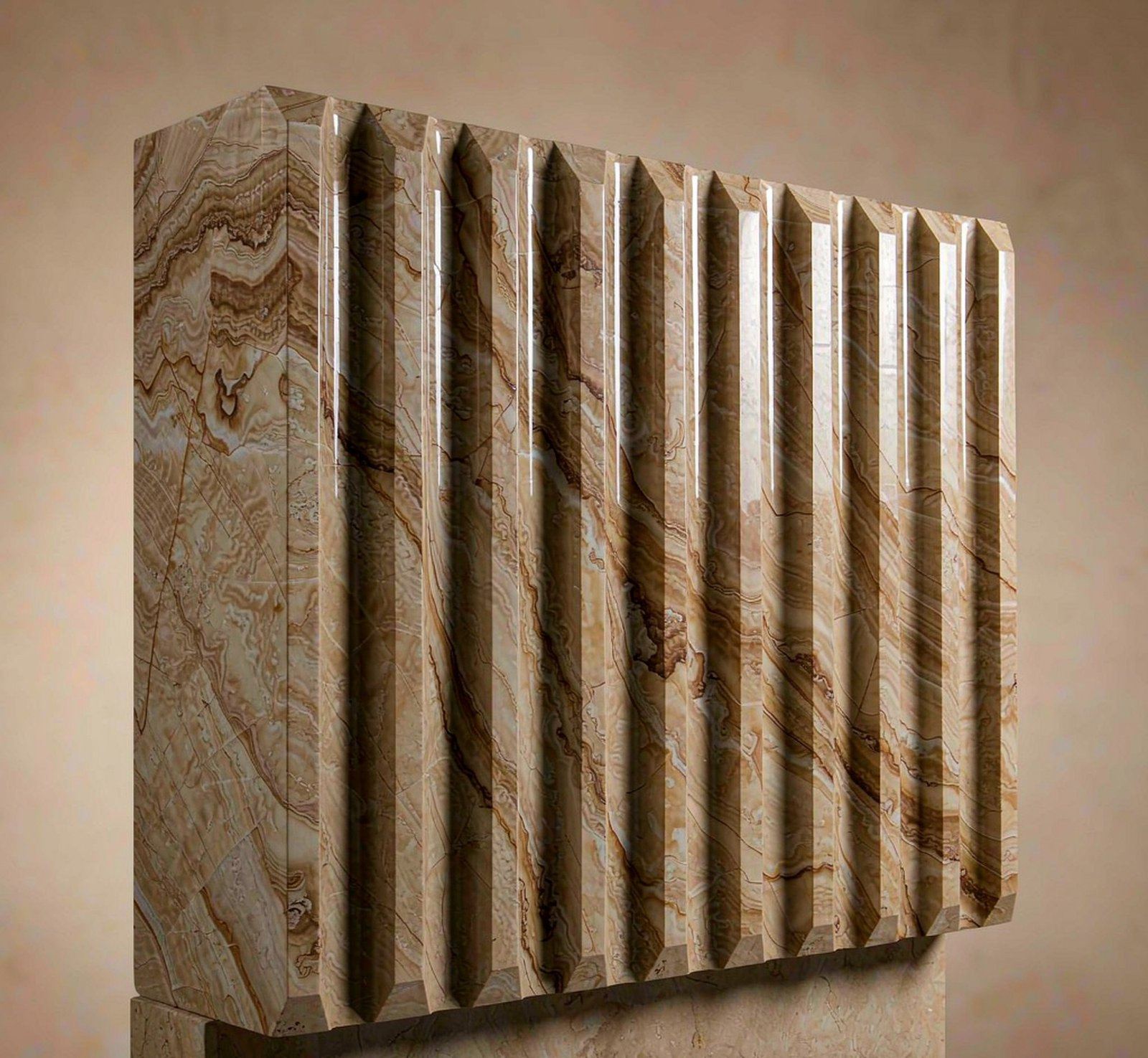 fluted marble column cladding with vertical ribs 羅馬柱槽柱飾面 高清石材鑒賞 - 香港恆生石材