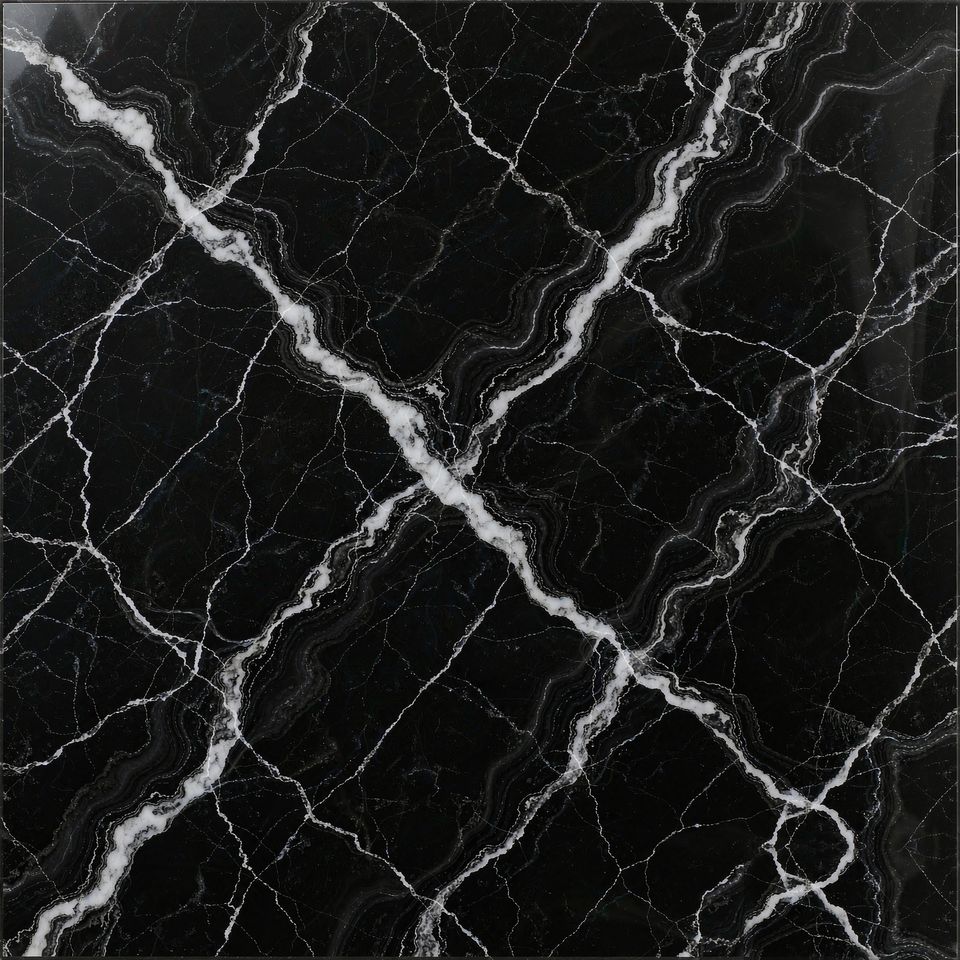 黑琉璃 Black Glaze Marble 石材樣板圖，黑色系，產地中國，產地中國，體積密度2.65 g/cm³，吸水率≤0.2%，莫氏硬度3，適用於地面、牆身、檯面、特色牆、大堂