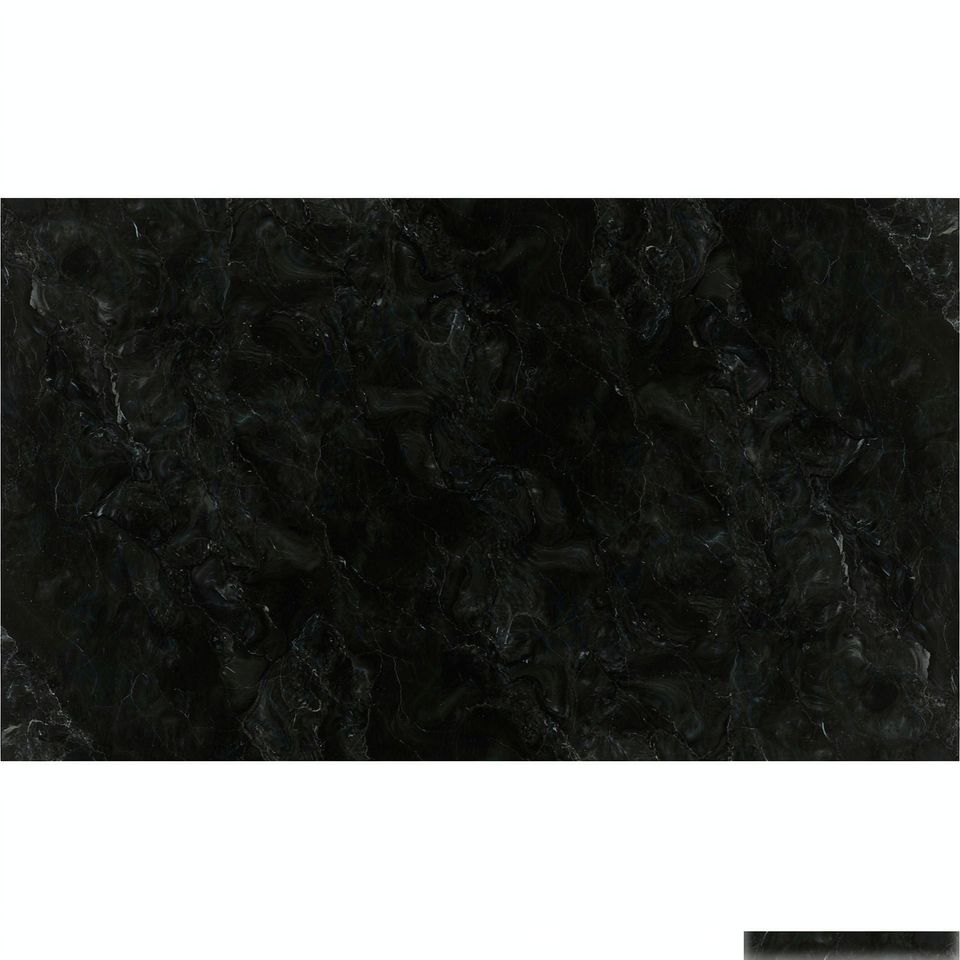 墨玉黑 Black Jade Marble 石材樣板圖，黑色系，產地中國，產地中國，體積密度2.61 g/cm³，吸水率≤0.48%，莫氏硬度4，適用於地面、牆身、檯面、特色牆、大堂