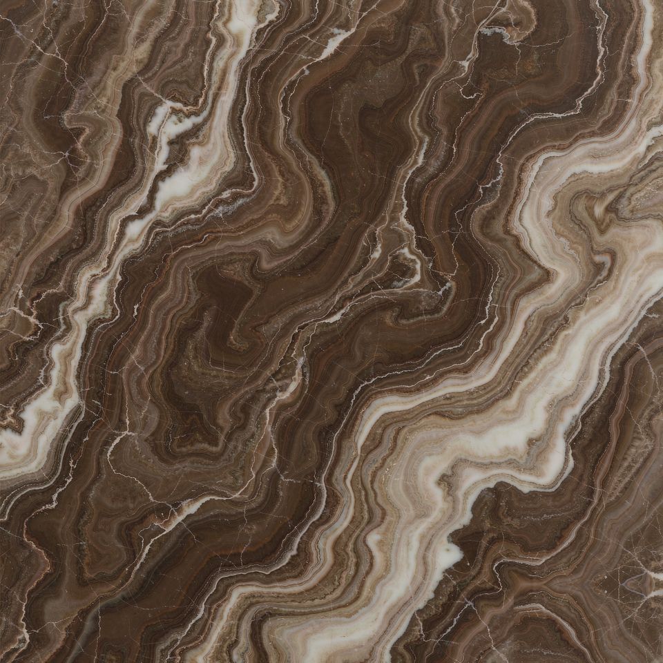 卡布奇諾 Cappuccino Marble 石材樣板圖，啡色系，產地土耳其，產地土耳其，體積密度2.69 g/cm³，吸水率≤0.33%，莫氏硬度4，適用於地面、牆身、檯面、客廳、大堂