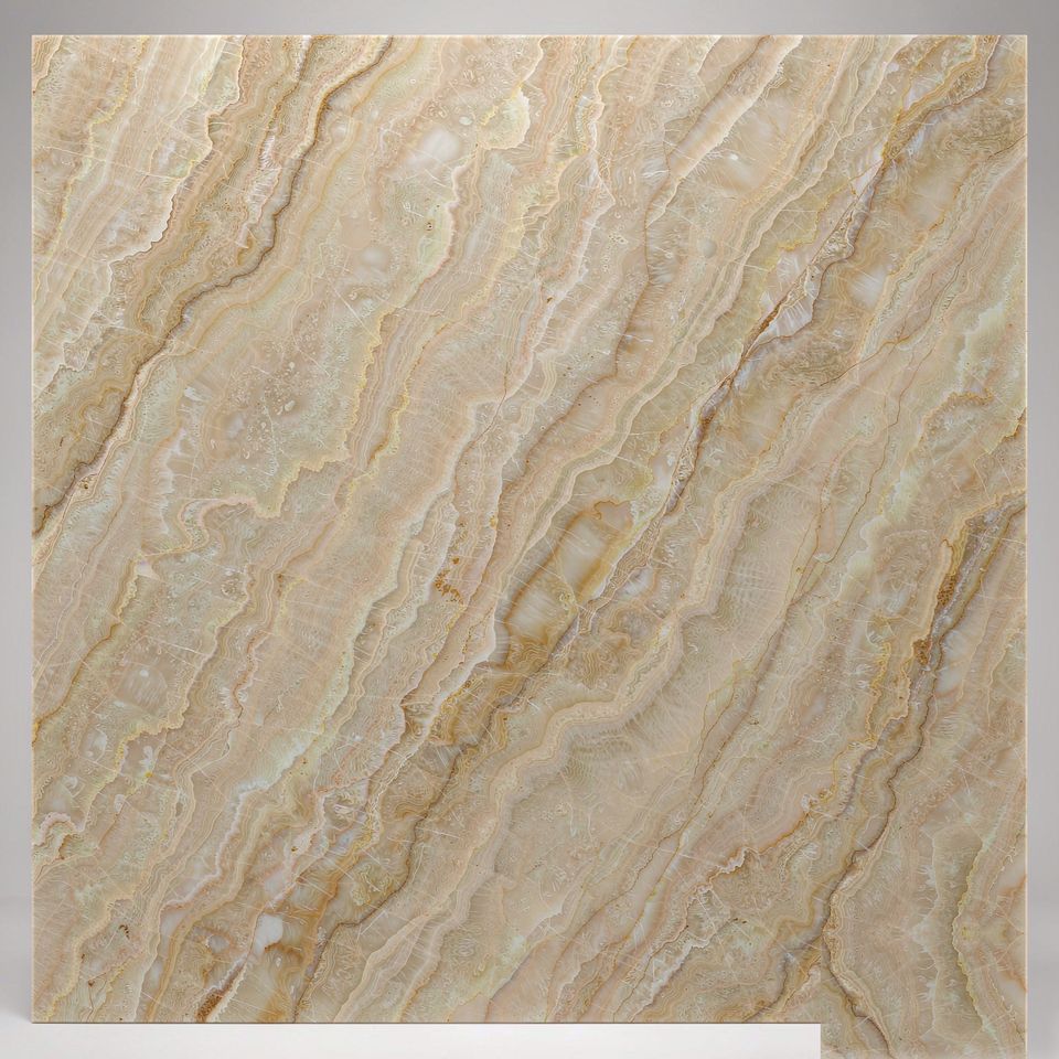 金米黃 Golden Beige Marble 石材樣板圖，米黃系，產地土耳其，產地土耳其，體積密度2.75 g/cm³，吸水率≤0.42%，莫氏硬度3，適用於地面、牆身、檯面、大堂、客廳