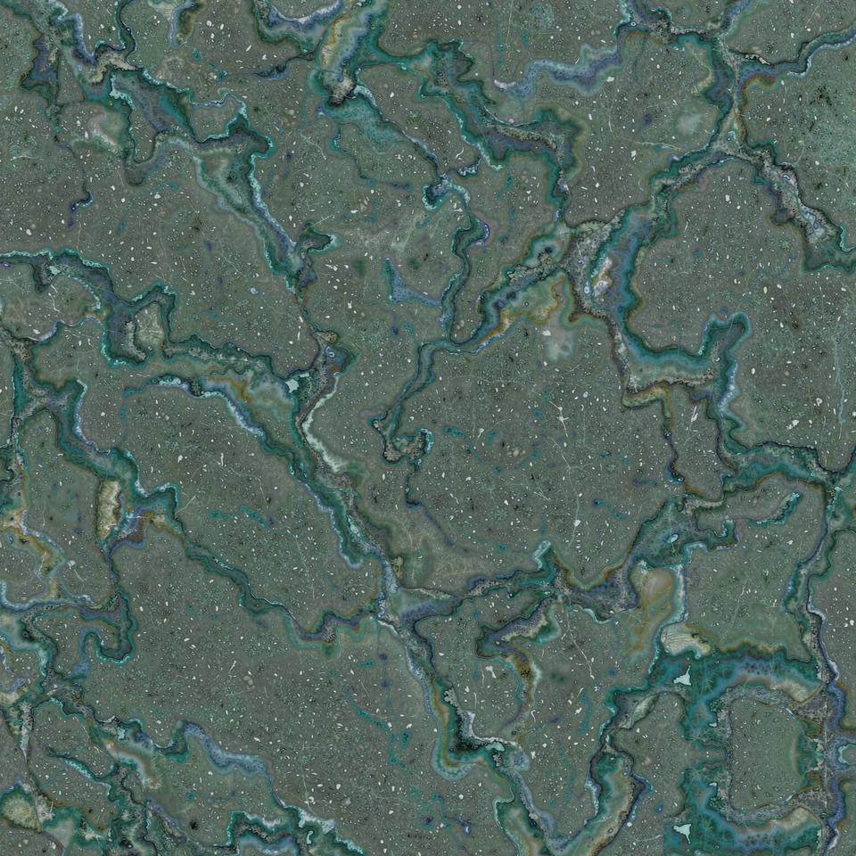 綠星石 Green Star Marble 石材樣板圖，綠色系，產地中國，產地中國，體積密度2.61 g/cm³，吸水率≤0.47%，莫氏硬度3，適用於牆身、檯面、特色牆、地面、客廳