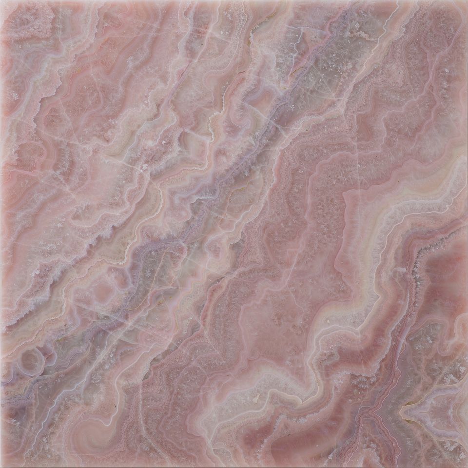 粉紅玉 Pink Jade Marble 石材樣板圖,粉色系,產地中國,產地中國,體積密度2.60 g/cm³,吸水率≤0.45%,莫氏硬度3,適用於牆身、檯面、洗手間、特色牆、客廳