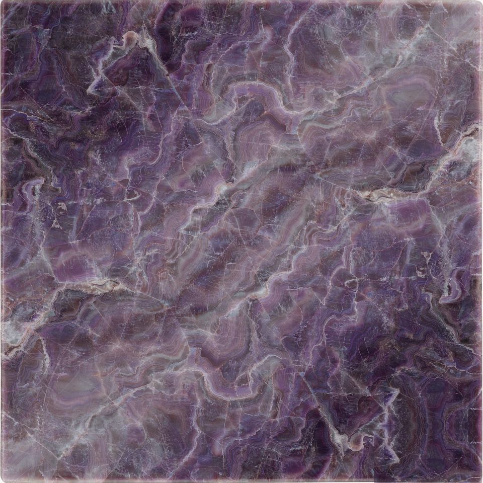 紫玉 Purple Jade Marble 石材樣板圖,紫色系,產地中國,產地中國,體積密度2.76 g/cm³,吸水率≤0.32%,莫氏硬度4,適用於牆身、檯面、特色牆、客廳、大堂