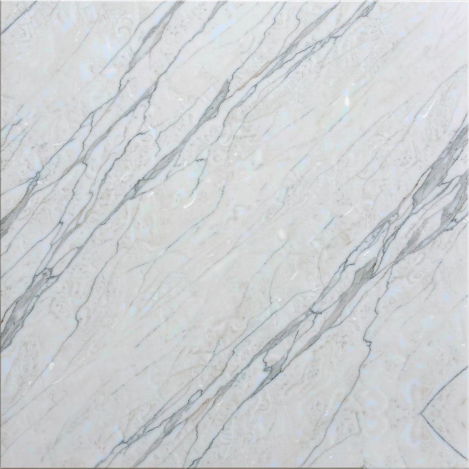 銀線白 Silver Vein White Marble 石材樣板圖，白色系，產地希臘，產地希臘，體積密度2.72 g/cm³，吸水率≤0.13%，莫氏硬度4，適用於牆身、檯面、洗手間、地面、客廳