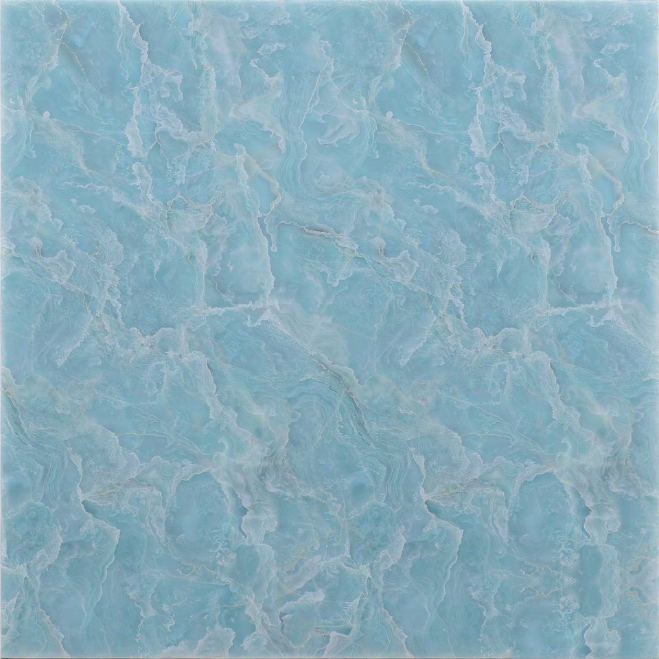 天空藍 Sky Blue Marble 石材樣板圖,淺藍系,產地土耳其,產地土耳其,體積密度2.79 g/cm³,吸水率≤0.47%,莫氏硬度3,適用於牆身、檯面、洗手間、客廳、特色牆