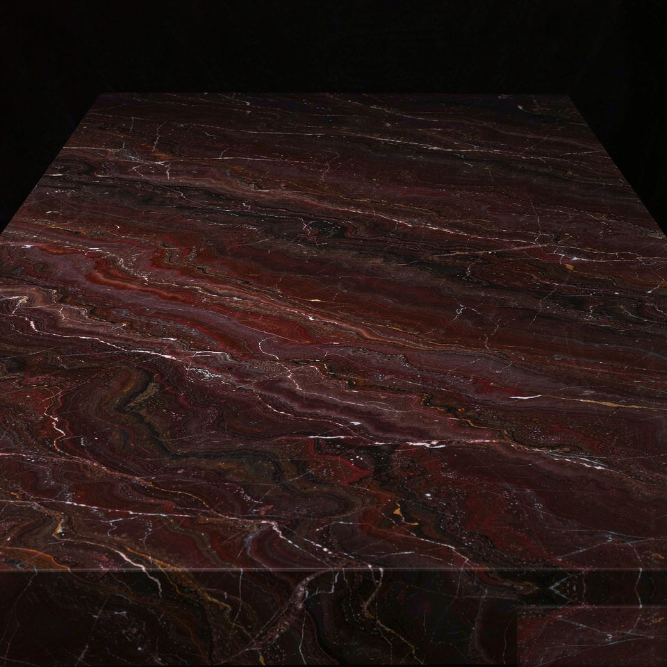 酒紅 Wine Red Marble 石材樣板圖,深紅系,產地中國,產地中國,體積密度2.79 g/cm³,吸水率≤0.37%,莫氏硬度4,適用於牆身、檯面、特色牆、大堂、客廳