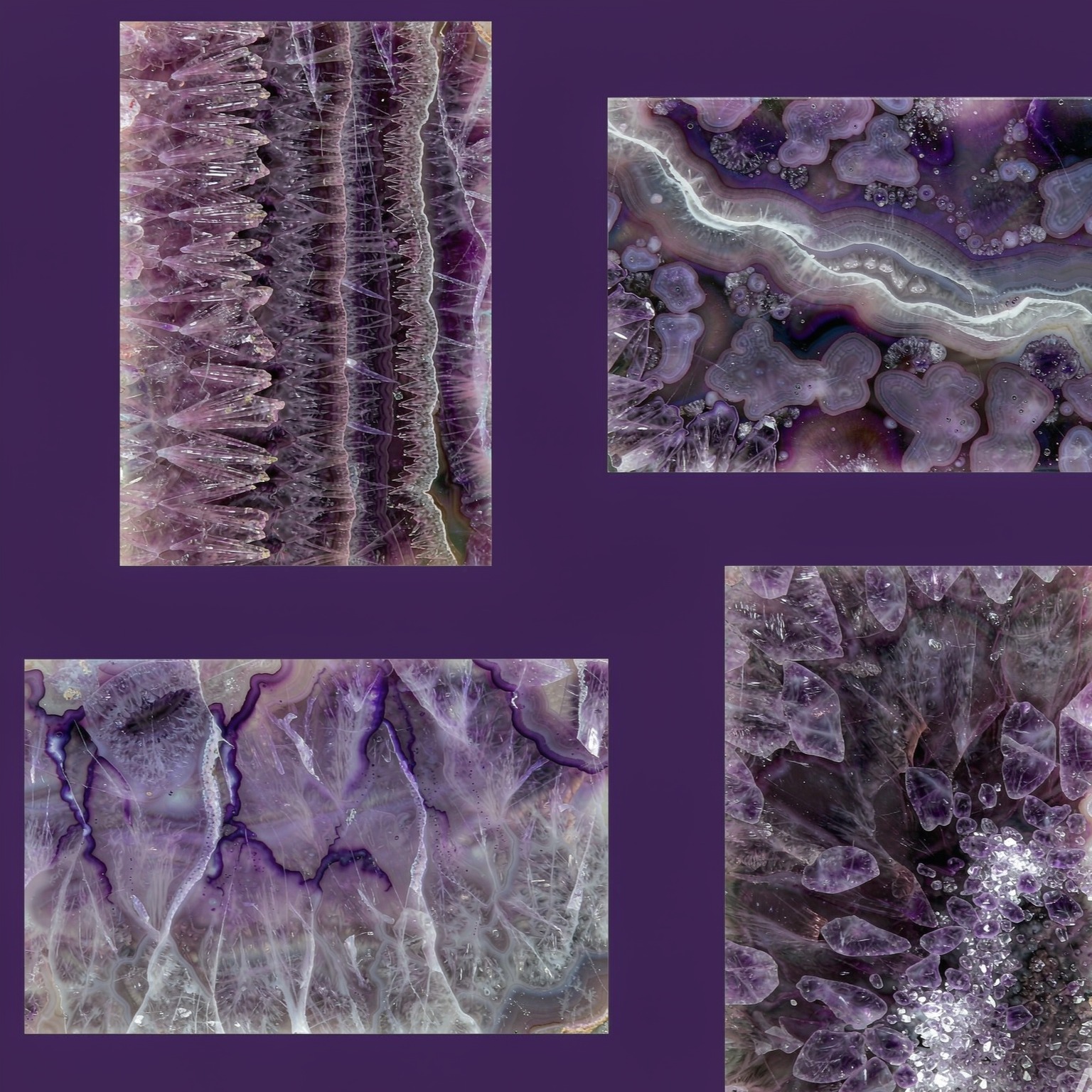 紫水晶 — 四個樣本・四個視角