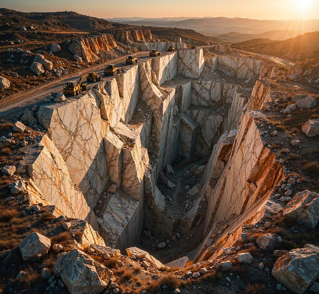 the Turkish Afyon marble quarry on a central Anatolian plateau 土耳其阿菲翁礦山 高清石材鑒賞 - 香港恆生石材