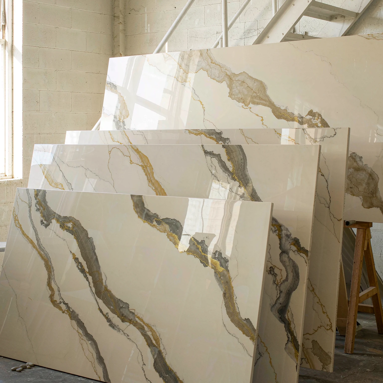魚肚白 · 板材四視角疊放