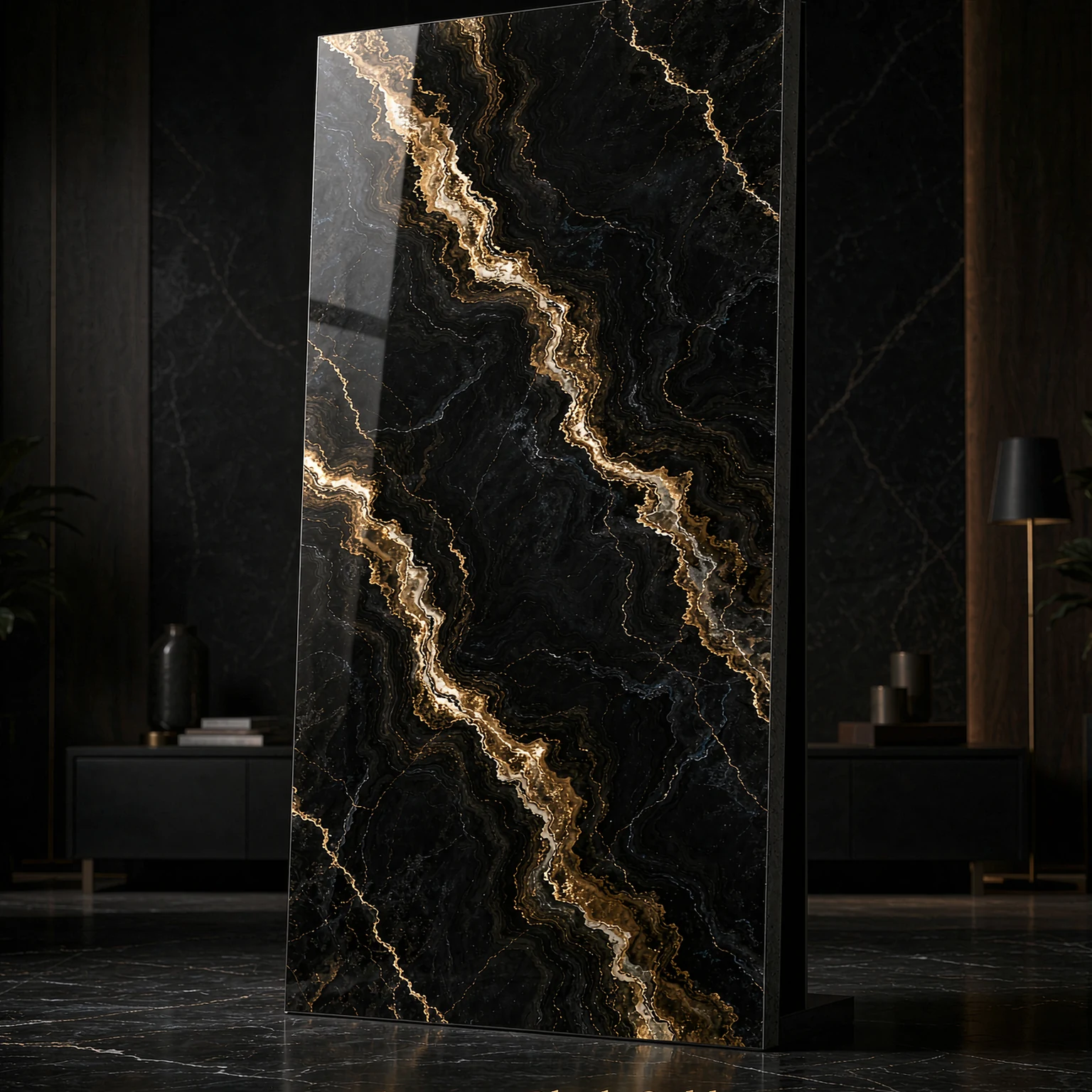 Laurent Black Gold slab 3200×1600mm