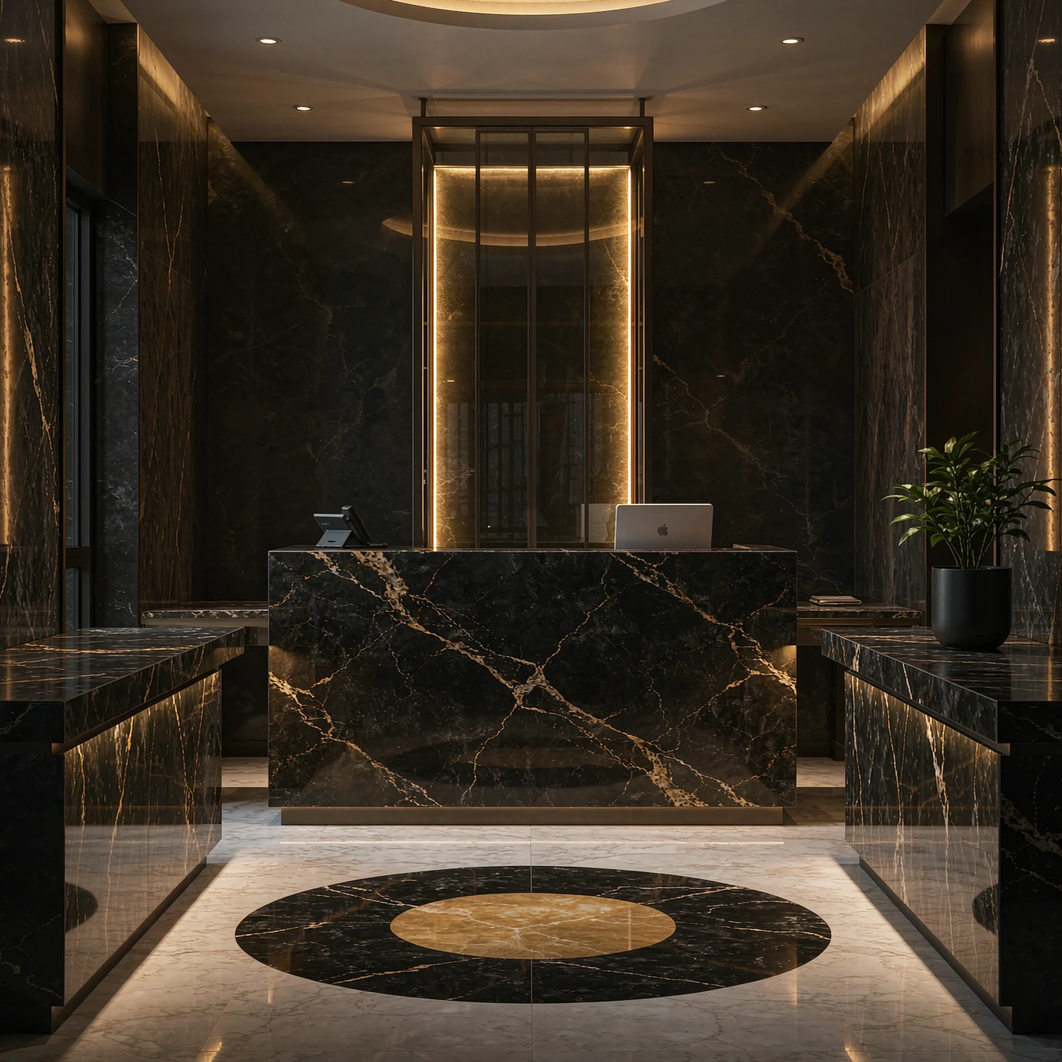 Laurent Black Gold at a hotel reception