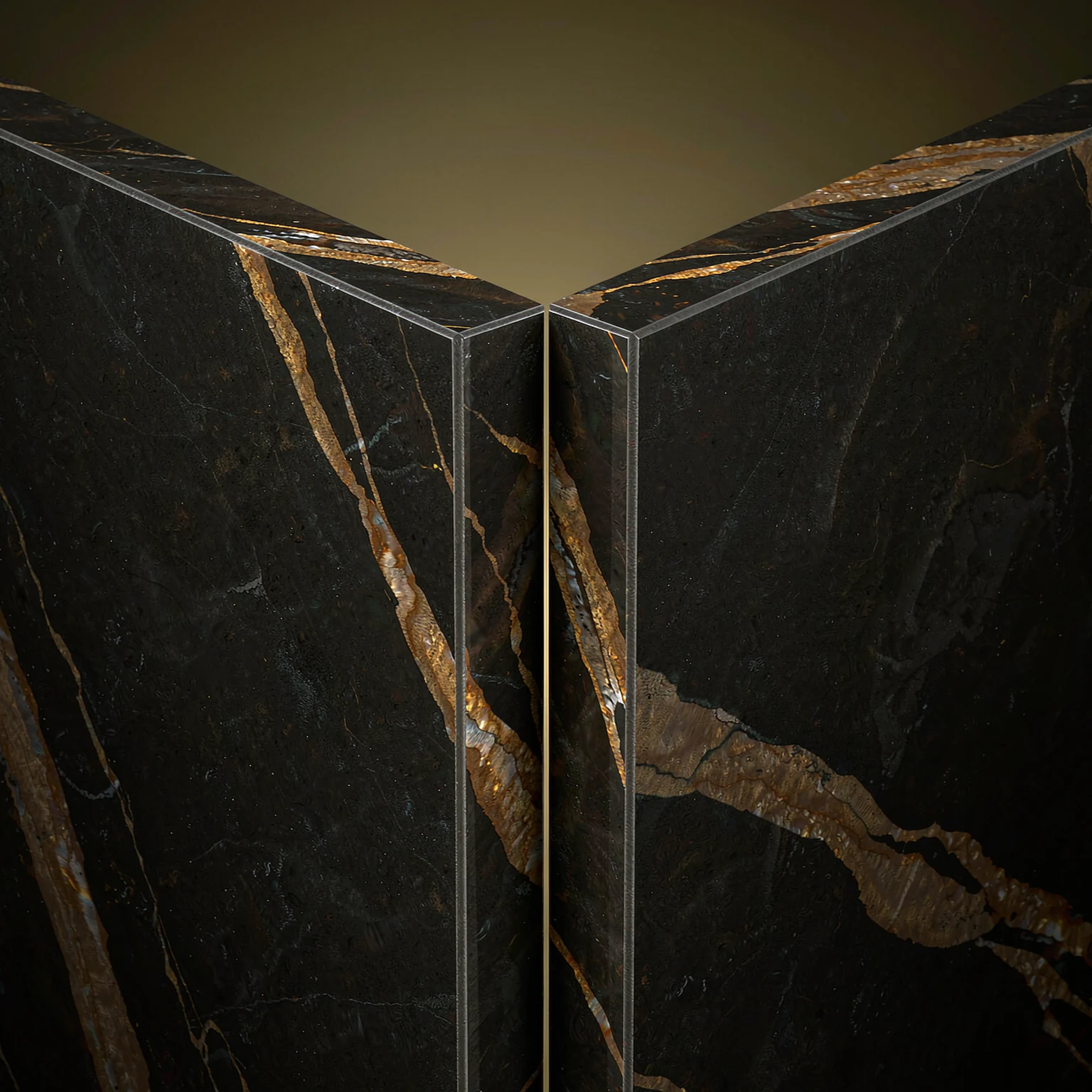 Laurent Black Gold · cut edge and mitre detail