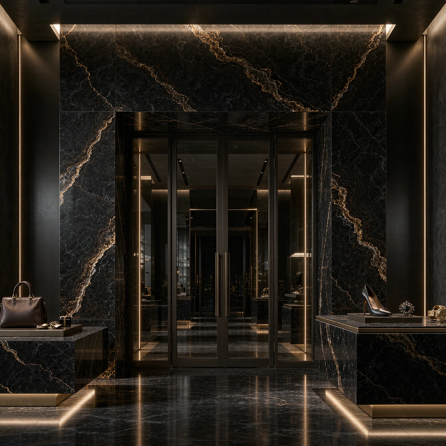 Laurent Black Gold · flagship entrance