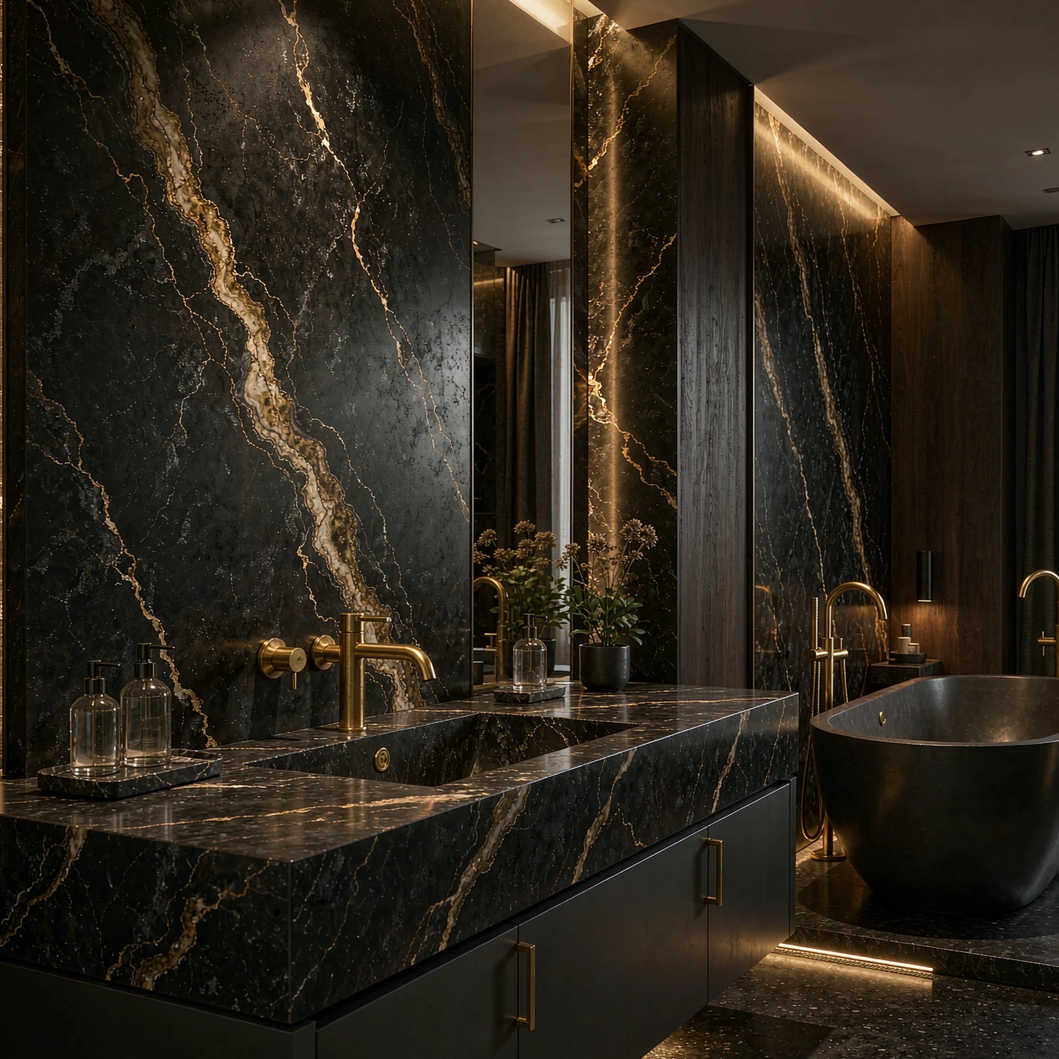 Laurent Black Gold · hotel bathroom